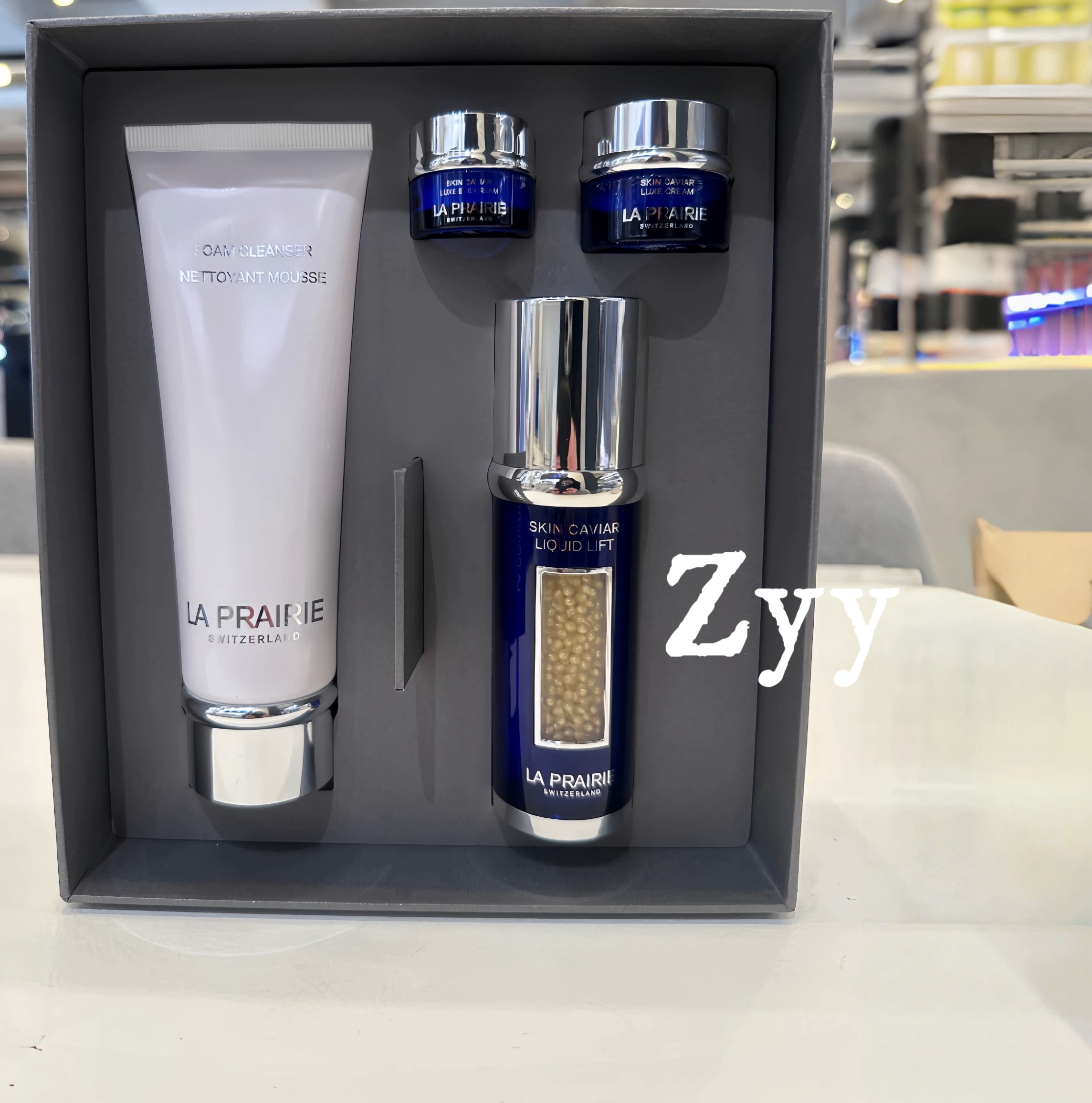 蓝鱼子四件套礼盒！莱珀妮洁面125ml+反重力精华30ml琼贵眼霜面霜