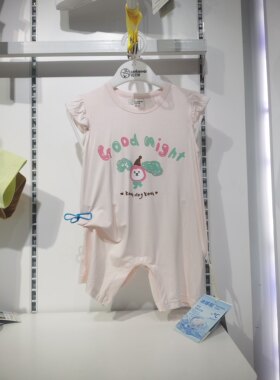 旺贝特冰哆啦夏季小飞袖女宝连体哈衣
