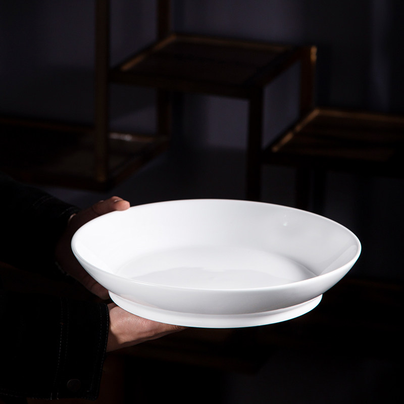 景德镇高温白瓷深盘汤盘剁椒鱼头水煮牛肉汤碗酒店餐厅大容量圆盘