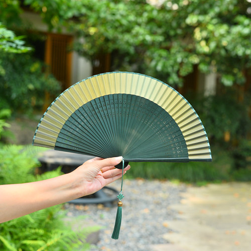 古风汉服折扇雕花流苏女士扇子
