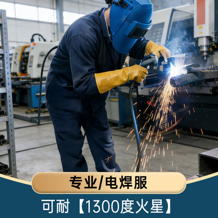 电焊工作服男防烫阻燃长袖劳保服春秋焊工服耐磨防火星加厚纯棉