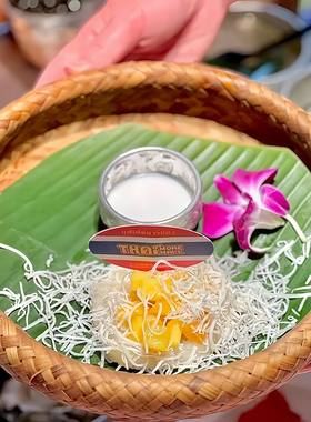 泰国银碗泰国碗碟荷叶竹盘竹子创意东南亚风格盘子竹编篮泰国菜