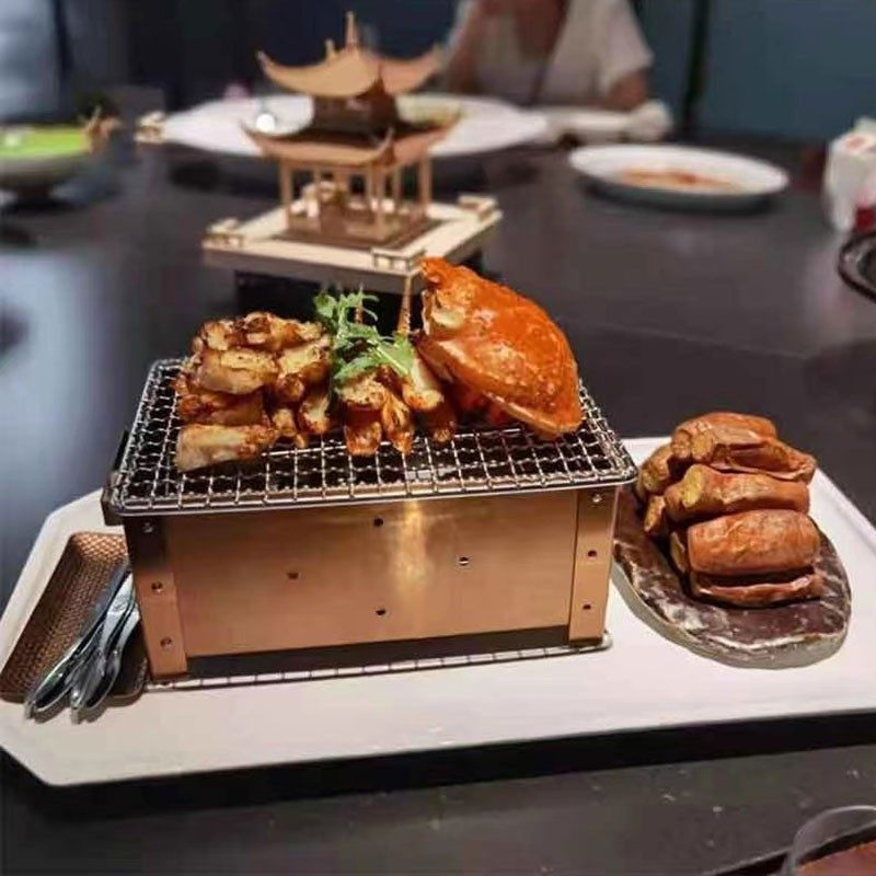 创意餐具长方围炉全套烧烤炉烤火炉子加热碳烤炉烤串不锈钢保温炉,餐饮具,盘,淘宝优惠券,粉丝福利购,淘宝优惠卷