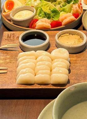 韩式年糕木托盘咖啡盘小吃盘NEED创意韩餐同款餐具高级米饭碗菜盘