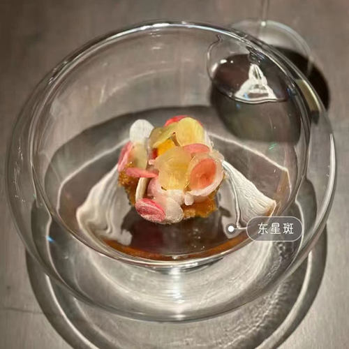 简约双层透明甜品点心盘意境菜摆