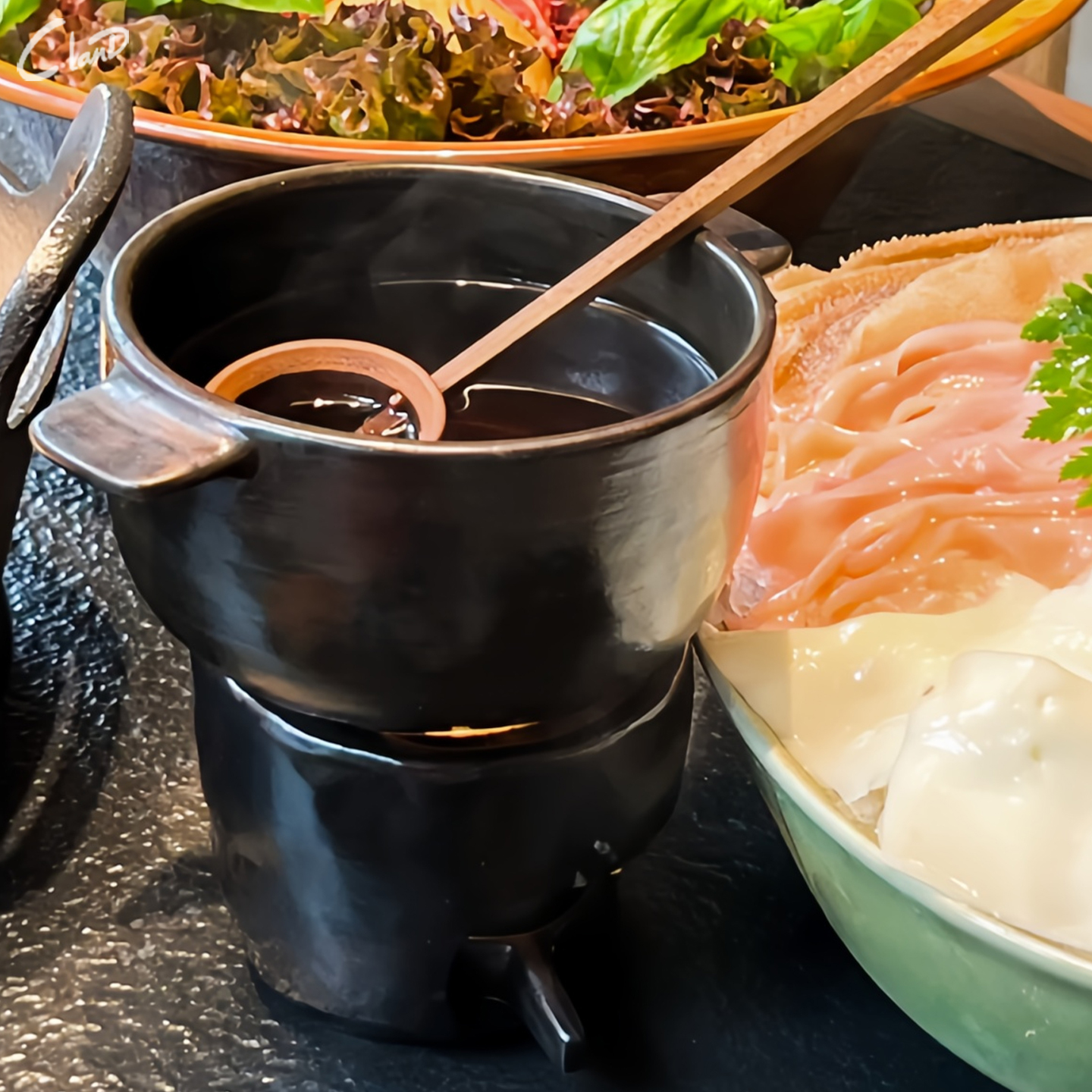 山缓缓同款餐具复古陶瓷温茶炉餐厅酒店云南菌菇火锅特色双耳汤碗