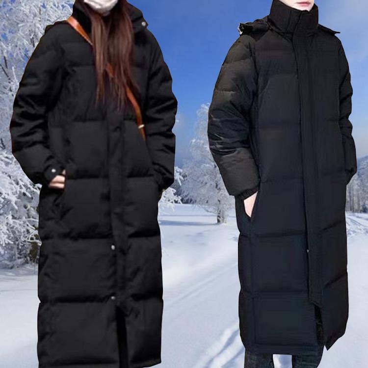 黑色长款羽绒服男女情侣冬季加厚