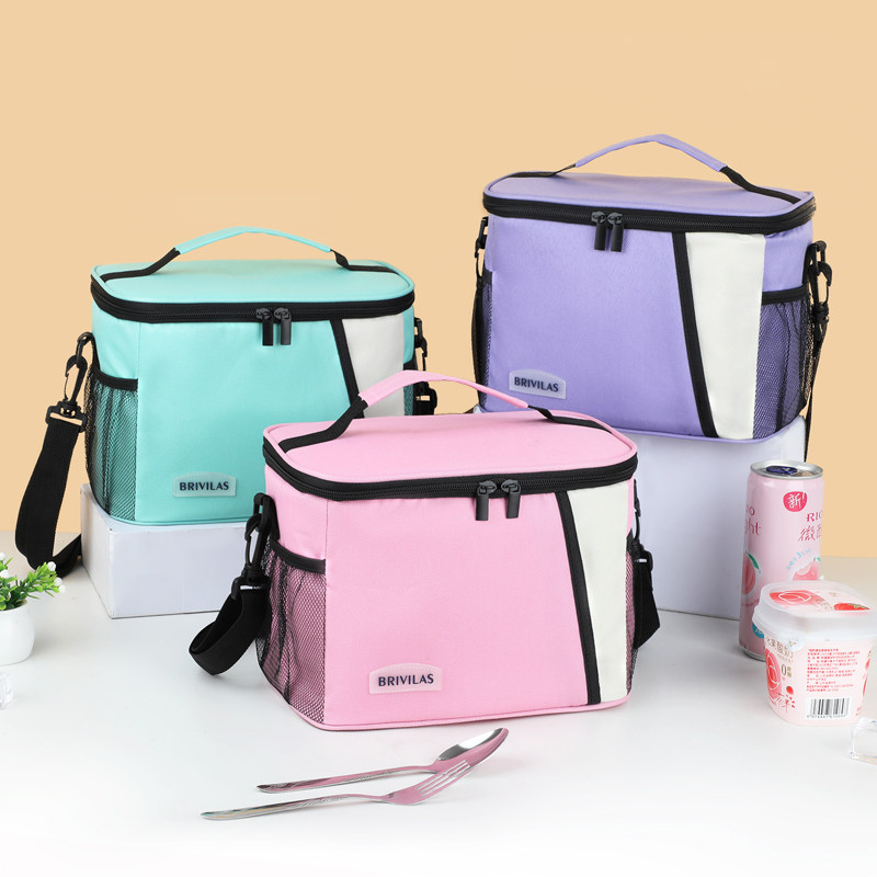 新款多巴胺斜跨冰包户外露营野餐包铝箔保鲜袋送餐包外卖箱饭盒袋