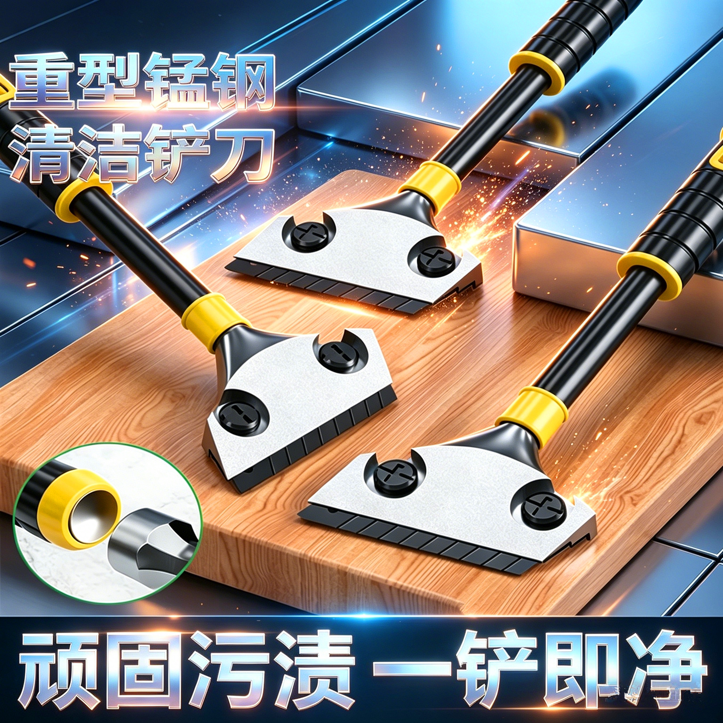 铲刀超硬锰钢高硬度刮刀刮铲保洁专用抢刀打扫卫生地面清洁小铲子图片