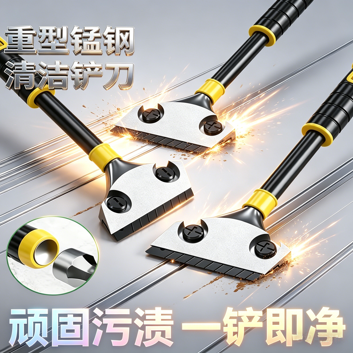铲刀超硬锰钢保洁美缝铲墙皮专用工具抢刀高硬度刮刀清洁地面铲子图片