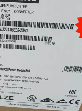议价西门子6SL3224-0BE32-2UA0，