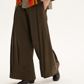 597c原创新中式 子宽松 喇叭小个子显高百搭裤 长裤 女休闲廓形阔腿裤