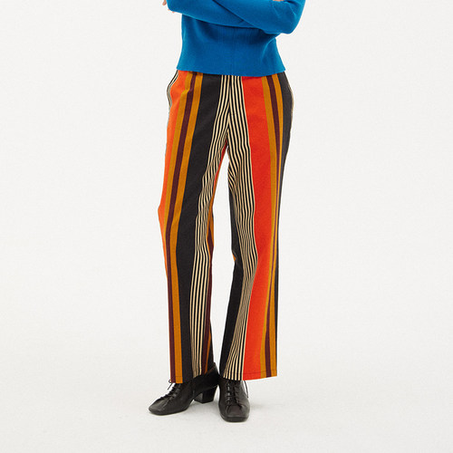 597c小众条纹直筒裤修身显瘦