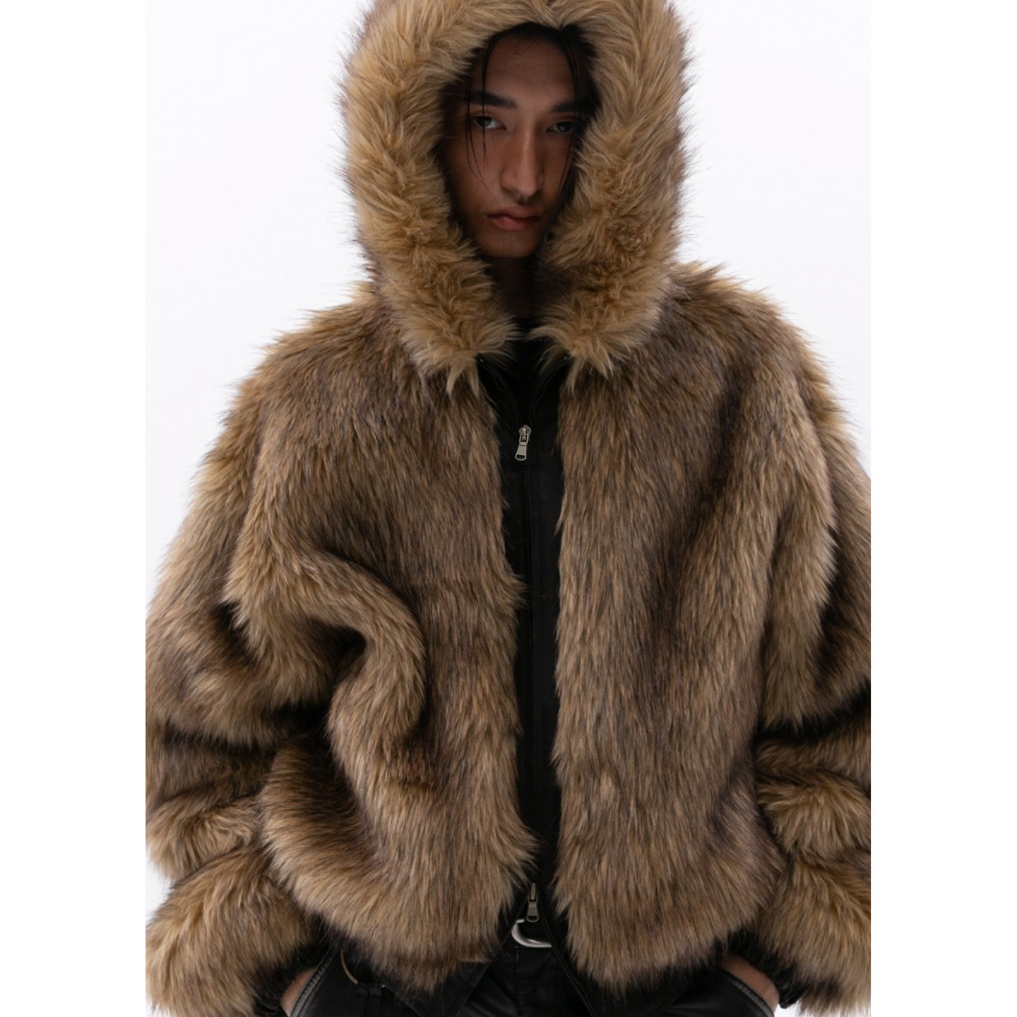 韩国小众设计师座山雕连帽外套