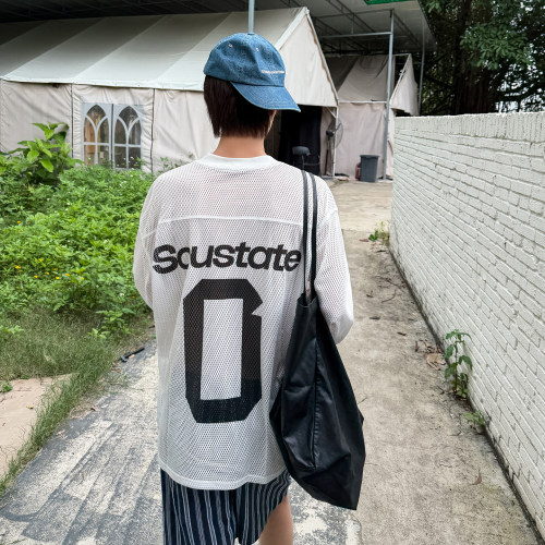 运动服网眼长袖T恤上衣男