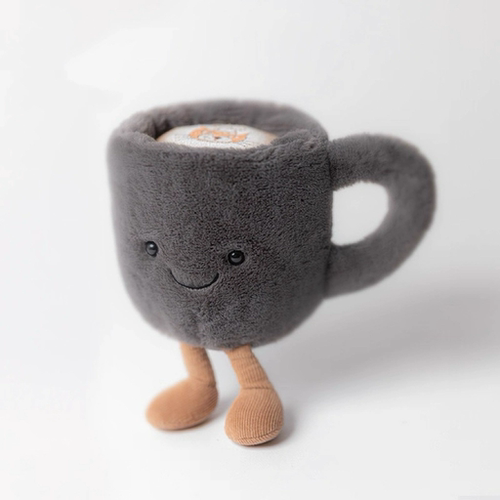 英国Jellycat趣味咖啡杯毛绒玩具安抚玩偶柔软公仔娃娃生日礼物