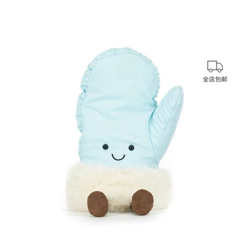 英国jellycat趣味连指手套毛绒玩具娃娃安抚公仔玩偶2025圣诞新品