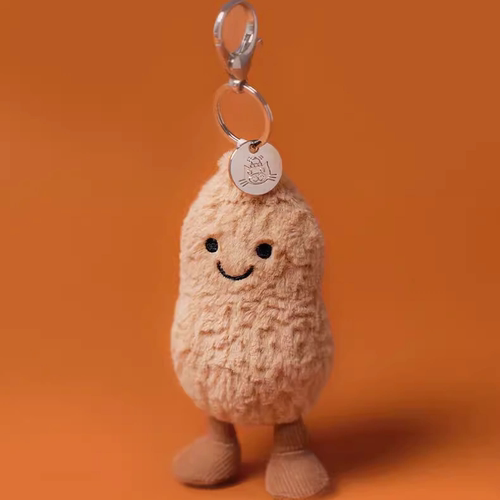 英国Jellycat趣味花生包包挂饰可爱公仔毛绒玩具钥匙扣玩偶礼物