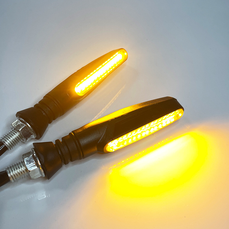 12V电动车摩托车转向灯超亮led两线黄色转向灯改装二轮方向灯