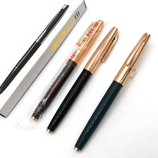 老英雄331铱金笔黄尖外销定制版黄铜标办公日用90年代钢笔顺滑