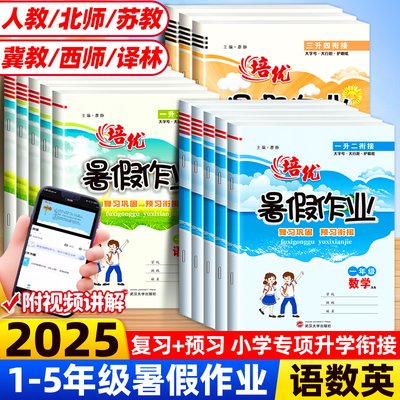 2025新版暑假作业练习册全套一二三四五年级下册语文数学英语人教版北师版苏教版冀教版一升二升三升四升五六暑假培优