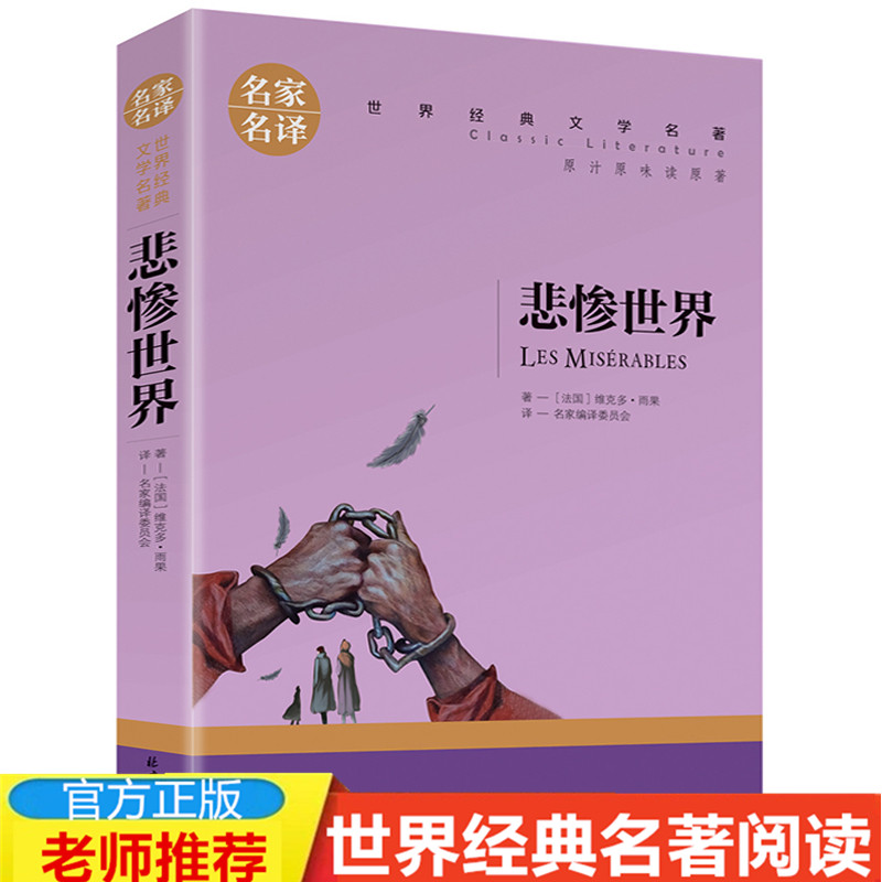 正版悲惨世界 雨果 青少年励志文学语文阅读名著 名家名译完整版全译本