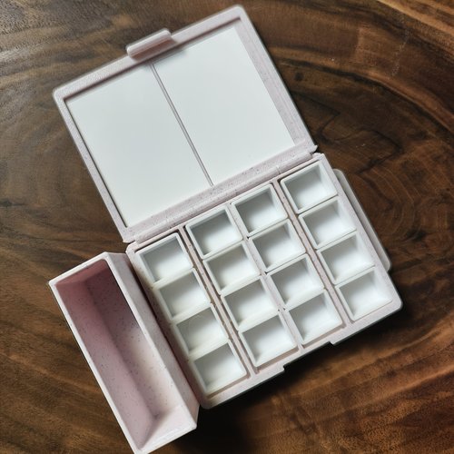 陶瓷两折水彩便携固彩调色盒写生用具陶瓷调色盒