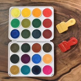 荷尔拜因不透明水彩蛋糕盘颜料盒coliro finetec珠光水彩盒