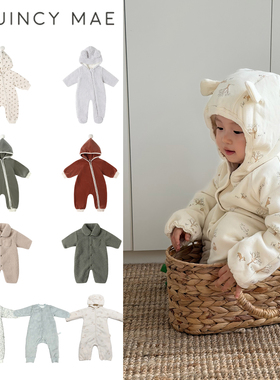 Quincy Mae25秋冬新款婴儿宝宝男女童长袖软连体衣哈衣爬服睡袋5Z