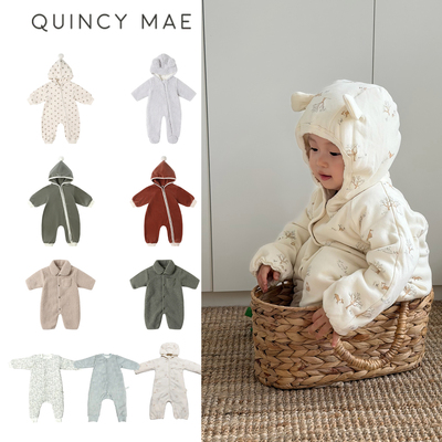 Quincy Mae25秋冬新款婴儿宝宝男女童长袖软连体衣哈衣爬服睡袋7