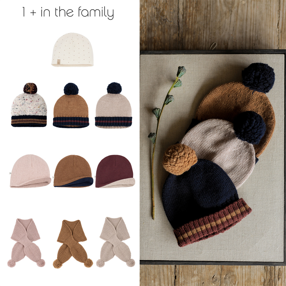 西班牙儿童针织保暖帽子围巾