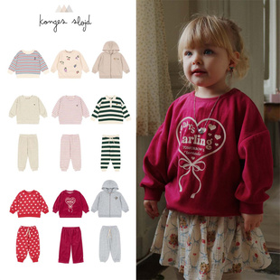 Konges Slojd25秋冬款宝宝男女中小儿童长袖上衣卫衣卫裤薄外套5Z