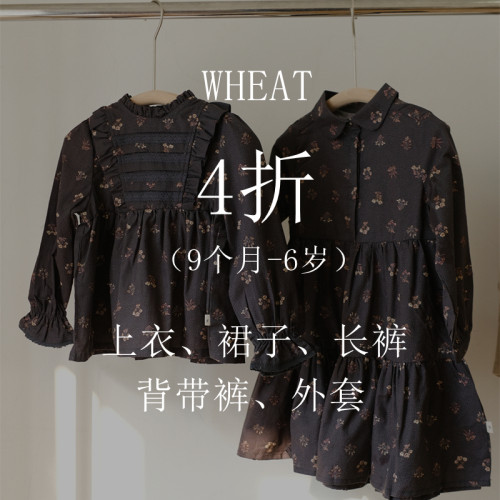 清仓|丹麦wheat秋冬款婴儿宝宝男女童长袖衬衣T恤长裤灯芯绒裤子