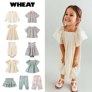 Wheat26春夏新款新生婴儿宝宝女童日常T恤连衣裙包屁裙裤子