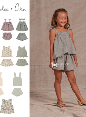 rylee cru春夏款婴儿童宝宝女童纯棉碎花吊带背心花苞短裤3Z