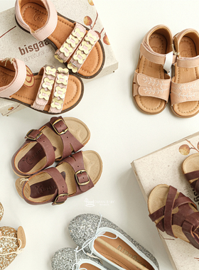 丹麦Bisgaard新款婴幼儿宝宝男女童夏季包头凉鞋牛筋底防滑皮鞋5