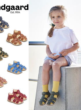 兔子鞋bundgaard新款宝宝男女儿童轻便魔术贴包头凉鞋手工皮鞋5Z