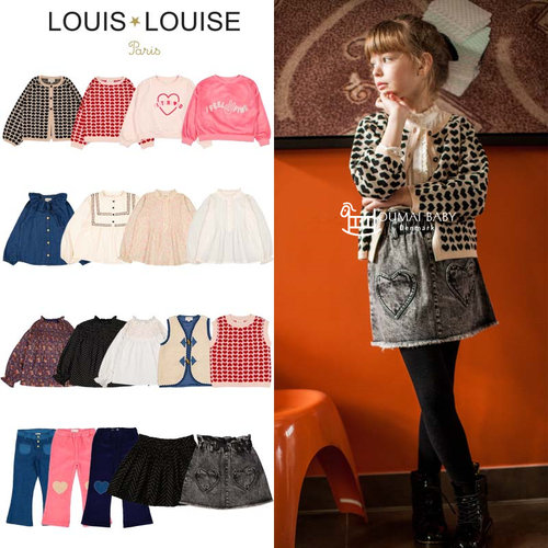 Louis louise24秋冬宝宝女童长袖衬衣针织衫毛衣马甲牛仔裤半裙3Z
