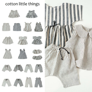Cotton little things26春夏小宝宝男女童亚麻上衣衬衣裤子连衣裙