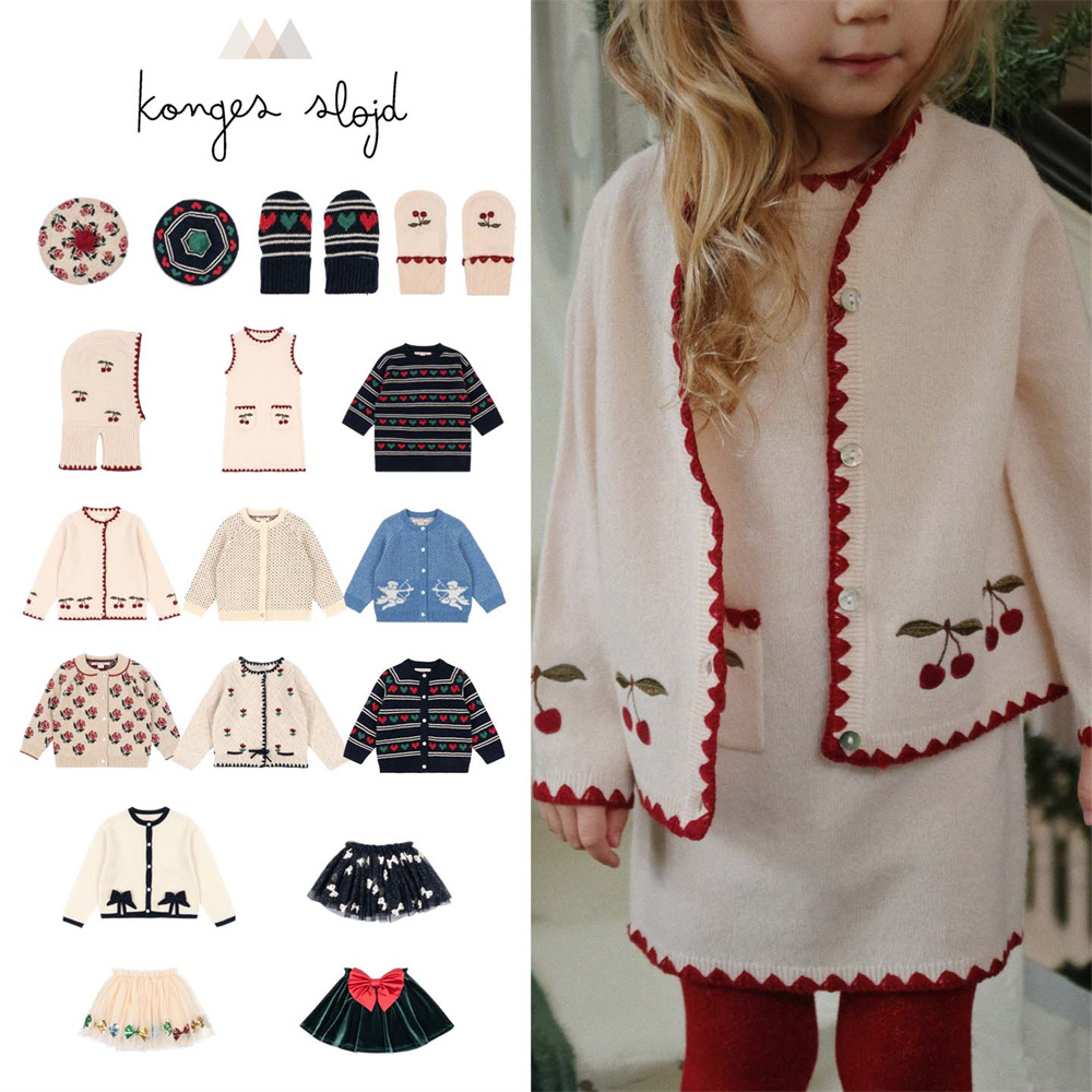 女孩保暖羊毛长袖开衫针织裙帽子