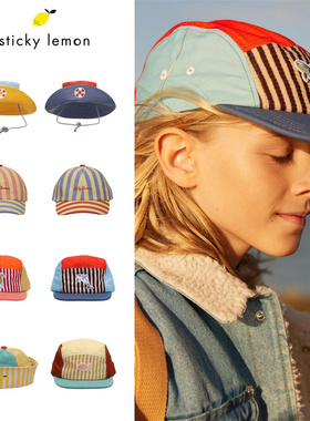 Sticky lemon25新款宝宝男女中小童卡通条纹鸭舌棒球帽防水渔夫帽