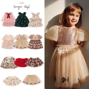 konges slojd24圣诞宝宝女童亮片外套半裙宴会生日礼服连衣纱裙5Z