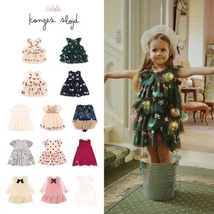 Konges 宝宝女孩中小童周岁亮片公主礼服纱裙 Slojd25秋冬圣诞新款