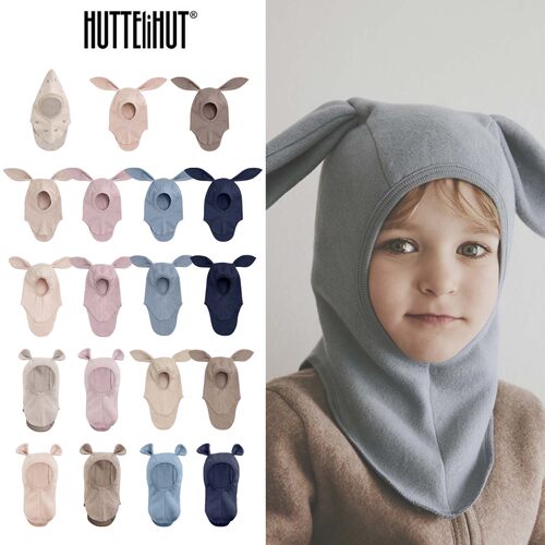 Huttelihut26春夏新款婴儿男童女童日常纯色卡通一体式套头帽子7Z