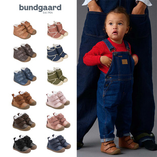 兔子鞋bundgaard25冬新款小宝宝男女儿童保暖加绒魔术贴靴子皮鞋