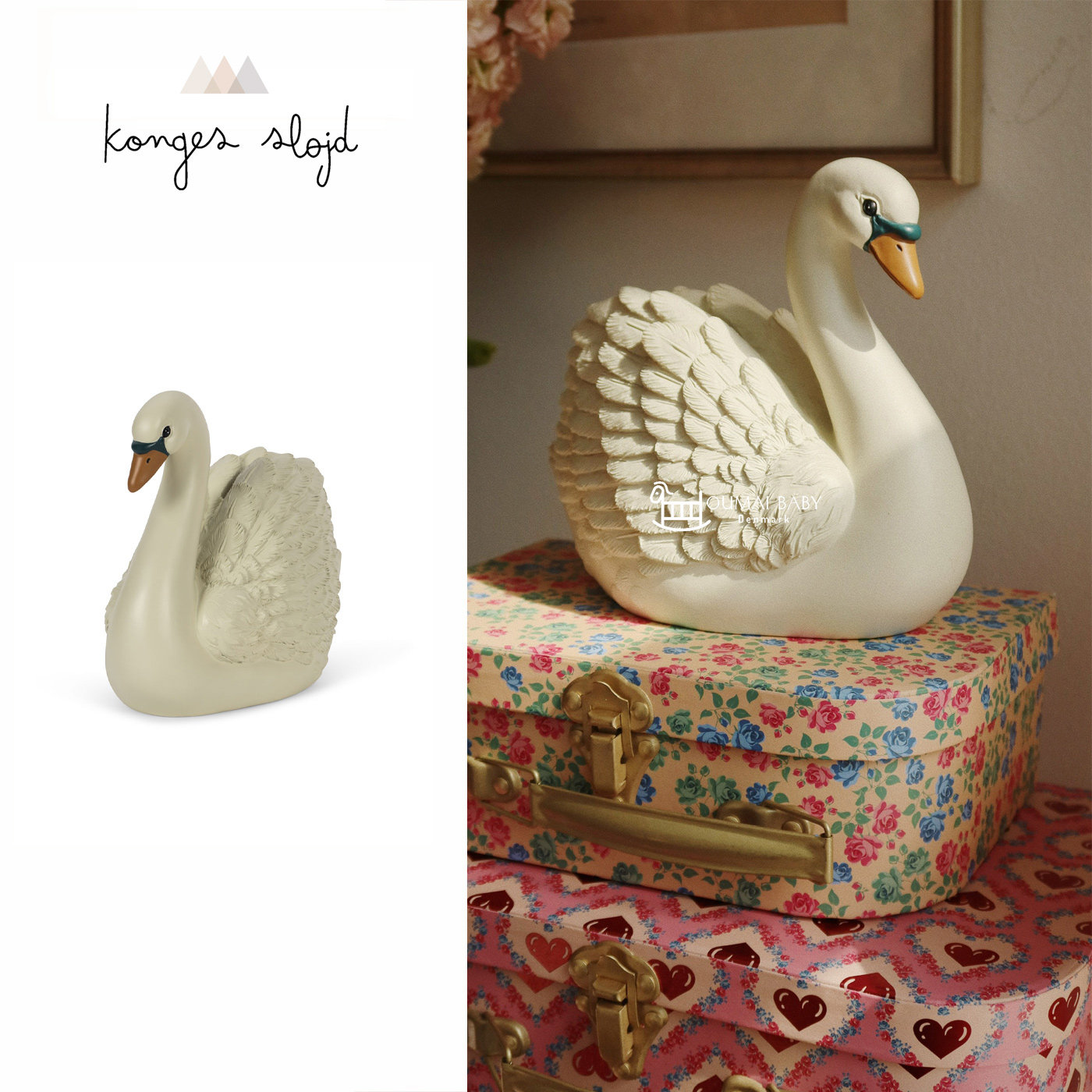 丹麦Konges slojd新款儿童宝宝天鹅存钱罐装饰摆件小学生生日礼物