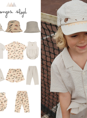 konges slojd25春夏款宝宝男孩小汽车短袖短裤防蚊长裤防晒帽子5Z