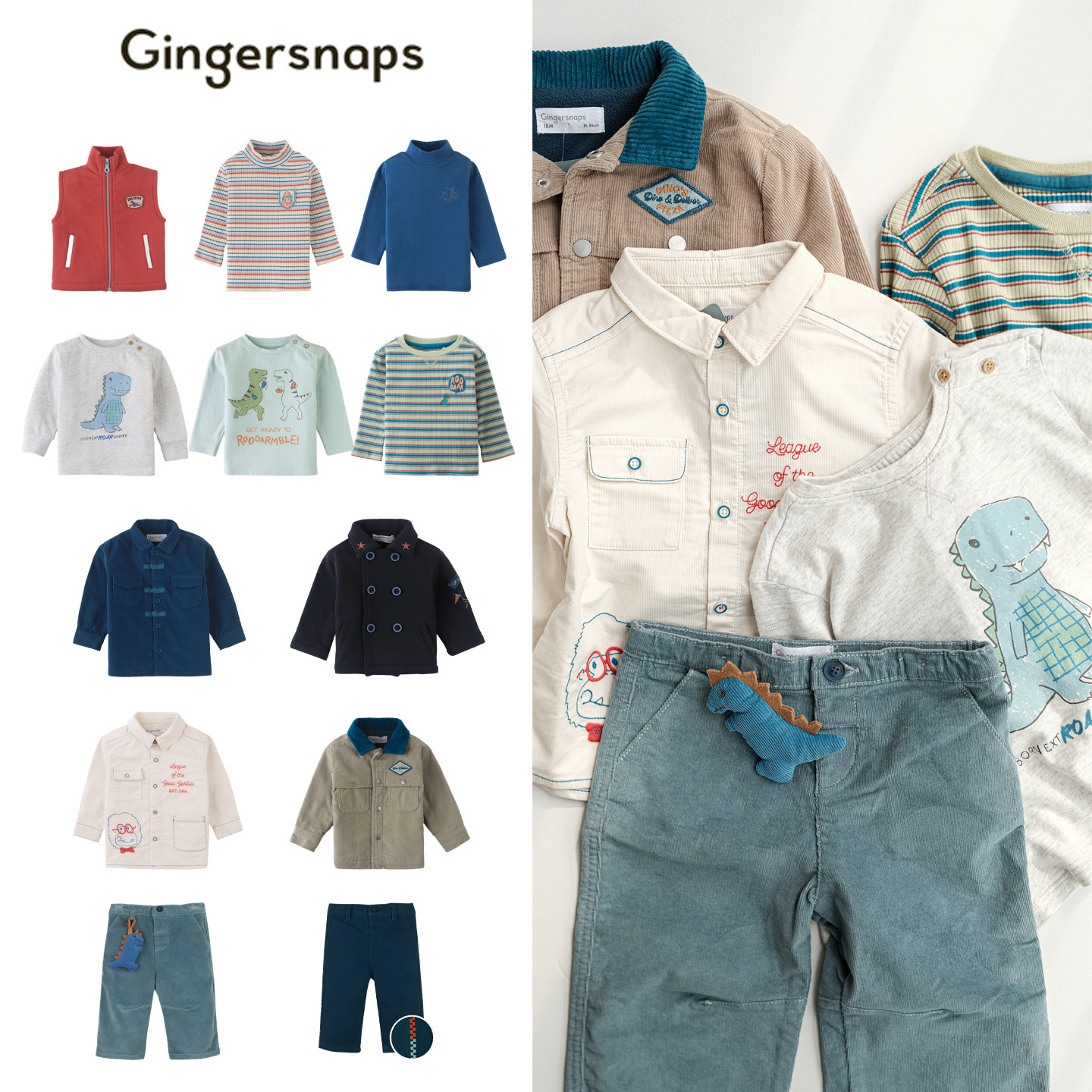 gingersnaps 25秋冬新款男童小宝宝休闲马甲毛衣外套裤子5Z,童装/婴儿装/亲子装,套装,淘宝优惠券,粉丝福利购,淘宝优惠卷