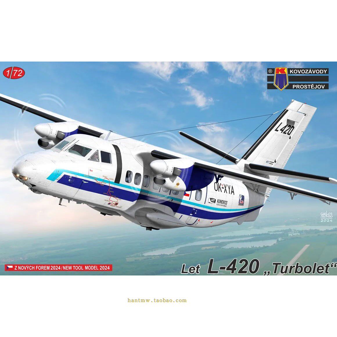 kpm-72438捷克let l-420双发涡桨轻型运输机1/72塑料拼装飞机模型