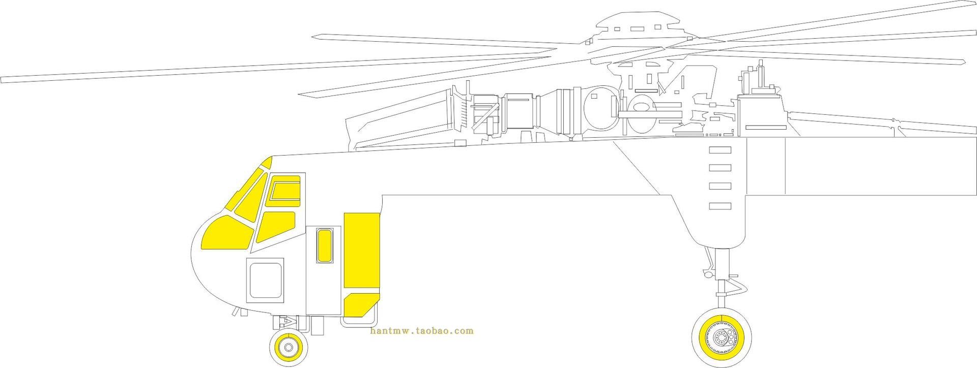 CH-54直升机1/35双面遮盖纸配ICM